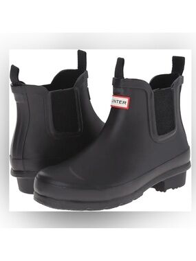 Hunter Little Kids Black Original Chelsea Waterproof Boots—13C